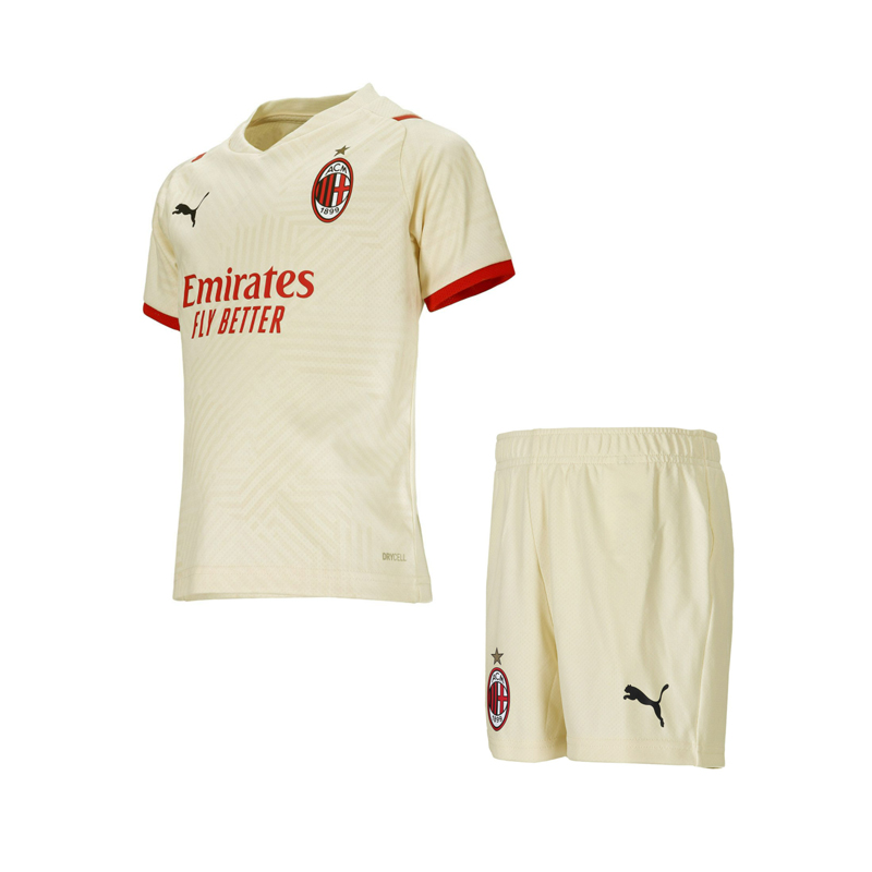 2021/22 AC Milan Kids Away Soccer Kits Shirt with Shorts